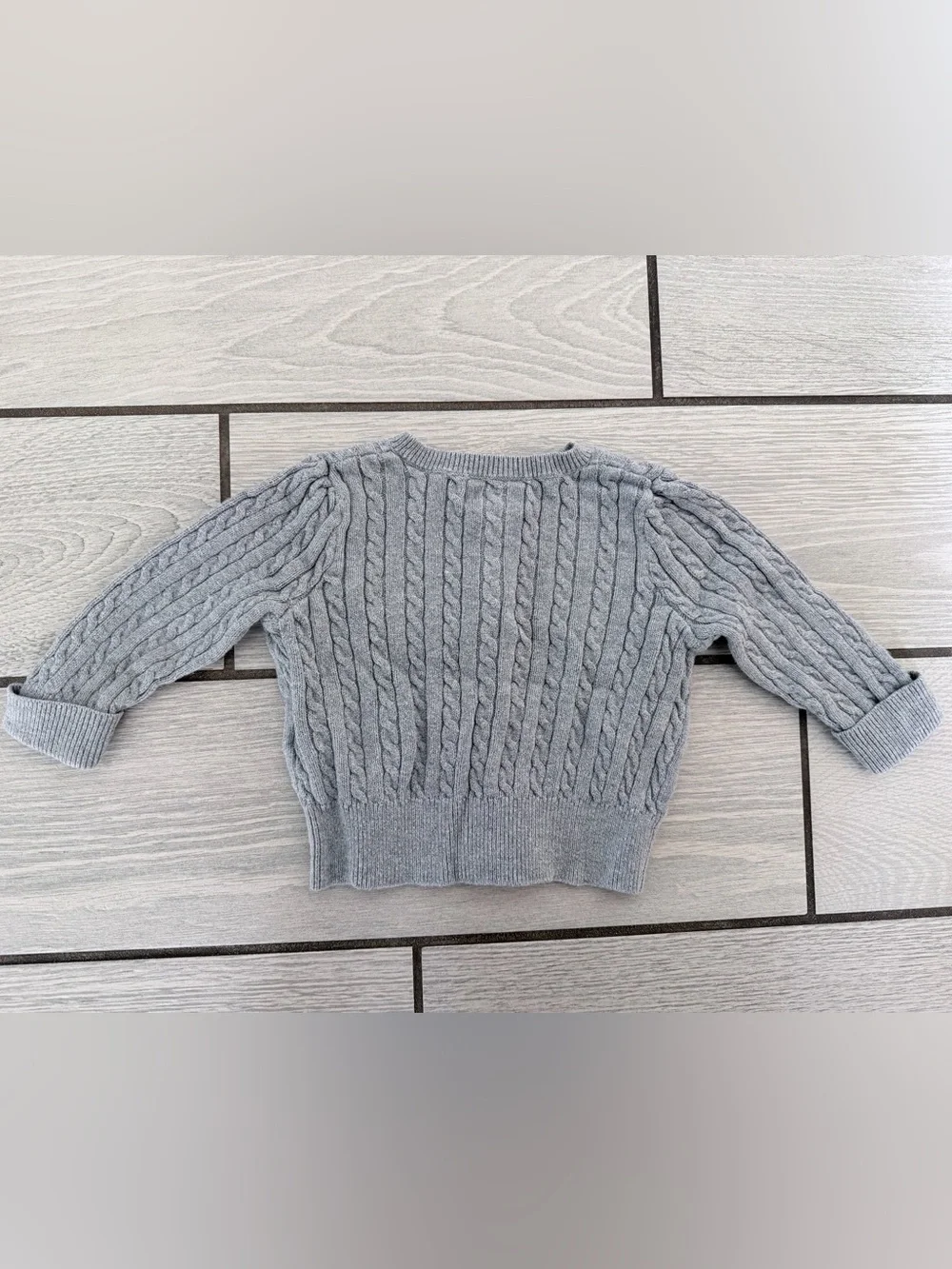 Ralph Lauren Baby Girl Mini-Cable Cotton Cardigan - Gray 9 months